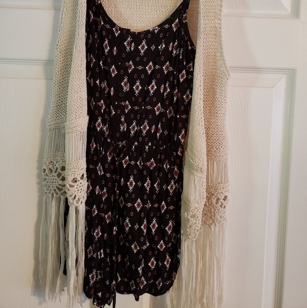 Shorts jumper with crochet vest